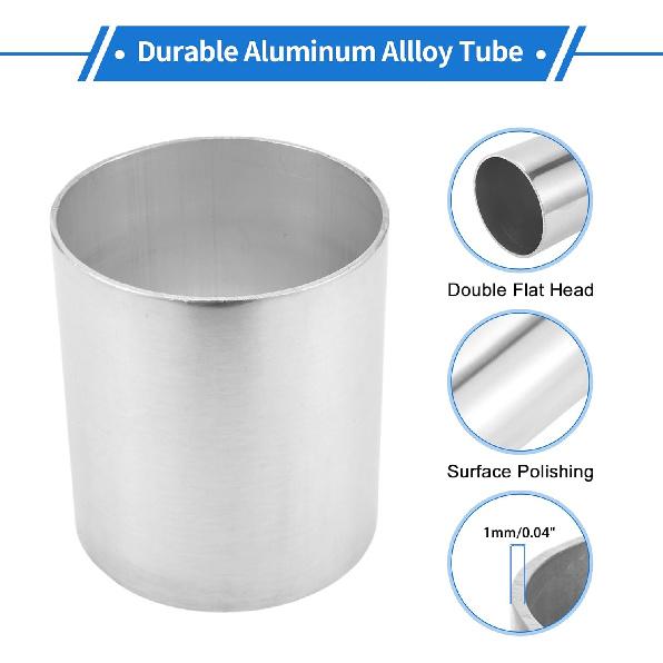 89mm/3.5"OD Straight 6061 Aluminum Alloy Tube Intercooler Surface Polishing Air Intake Connection Hose Double Flat Head 100mm 3.9"(L) 1mm 0.04"(T)