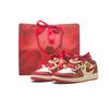 Air Jordan 1 Gilded Yingxi, Ammortizzazione Borsa della Spesa, Resistente all'Usura Scarpe da Basket Basse Vintage Donna Rosse FJ3465-160(Team1321-)
