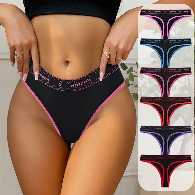 6Pcs/Set Women Thongs Low Waist Sexy Underwear Soft Panties Girls Briefs Cotton G-String Breathable Ladies Panty Female Lingerie