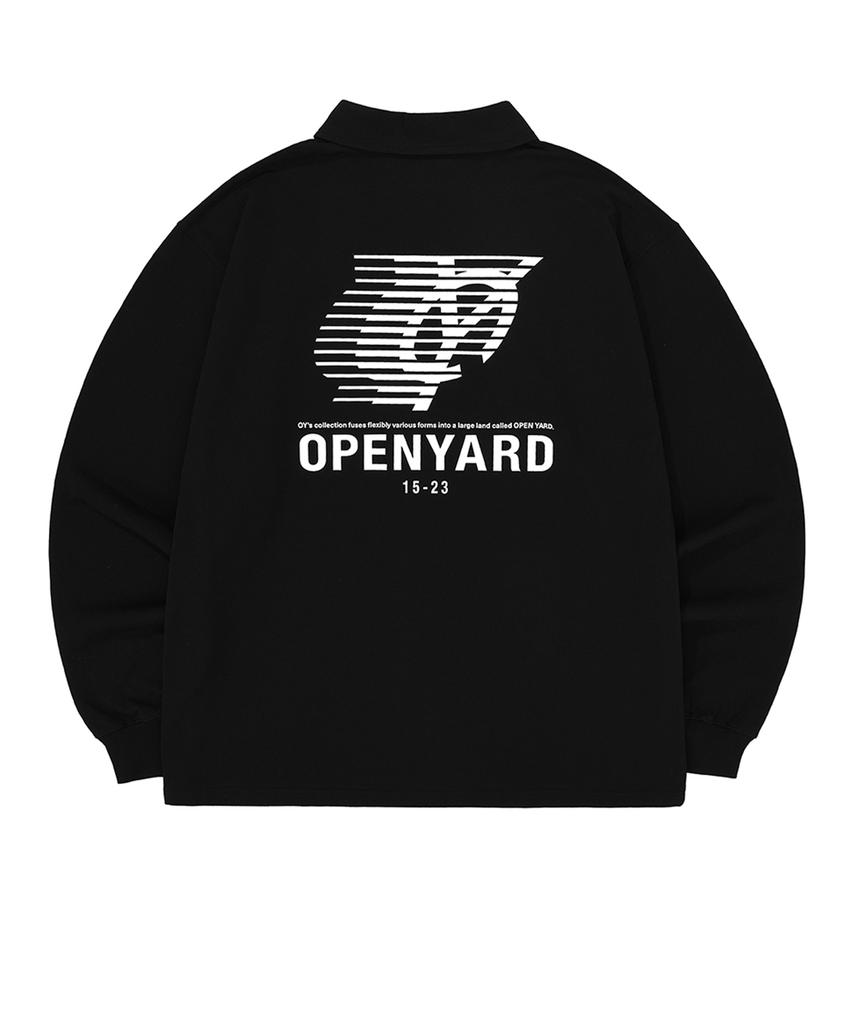 OHY Sporty Logo Collar Long Sleeve - Black