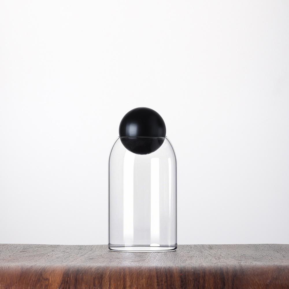 Modern Glass Coffee Bean and Tea Storage Jar with Cork Stopper