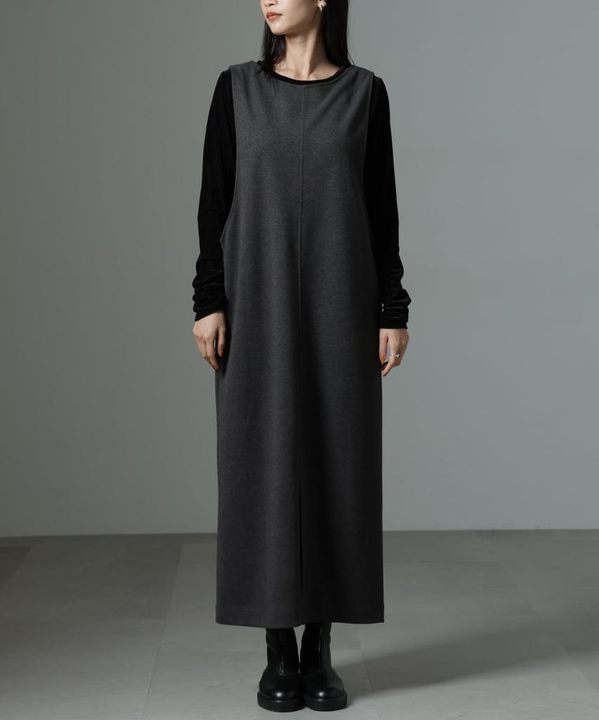 Nano Universe Crew Neck Jumper Size F Women's 2-Way Skirt, Gray, 020, 673-4219342