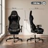 Ergonomic Gaming Chair, Massage, Reclining, 3D Armrests, Black
