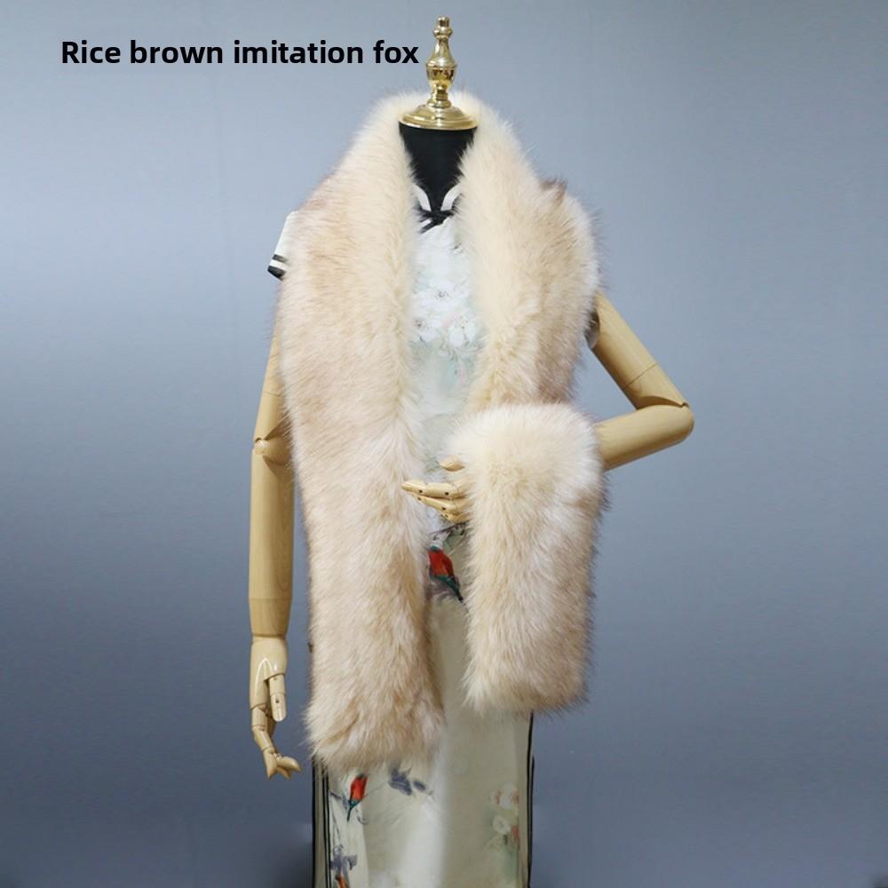 Herbst und Winter Imitat Pelzkragen Imitat Fuchspelz Waschbärpelz Schal Verlängert Dick Schal Warmer Schal Schal Pelzkragen
