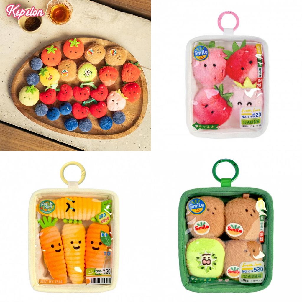Cute Cartoon Vegetable And Fruit Platter Plush Toy Pendant For Kids And Collectors