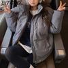 BITCED New Style Women's Winter Short-Length Hooded Puffer Jacket with Design-Forward Thickened Fleece Lining