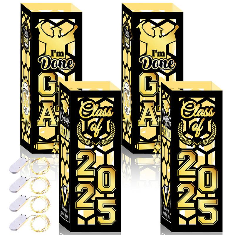 

Украшения для выпускного вечера 2025 года — светодиодная бумажная коробка с вырезами, товары для выпускного сезона