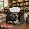 1pc, 2d Flat Printing, Tissue Box Cute Pug Puppy Pattern In Blanket Napkin Dispenser, Suitable for Home, Car, and Outdoor Gatheringsr, Tissue Decorati