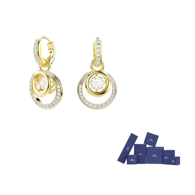 Swarovski Hyperbola Synthetic Cubic Zirconia Earrings Unisex White Original brand box белый