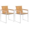 VidaXL 2x Solid Teak Garden Chairs with Cushions Patio Chairs Patio Chairs Dining Chairs 3061518