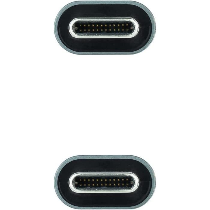 Nanocable Câble NANOCABLE USB 3.2 Gen2x2 USB-C-M-USB-C-M, Noir, 0,5 M, 20 Gbps 5A-100W 4K-60Hz