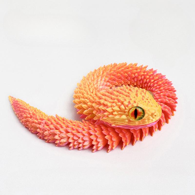 New 13cm 3D Printed Snake Decoration 3D Printed Animals Desk Accessories Room Decor Office Table Funny Snake Year Ornament
