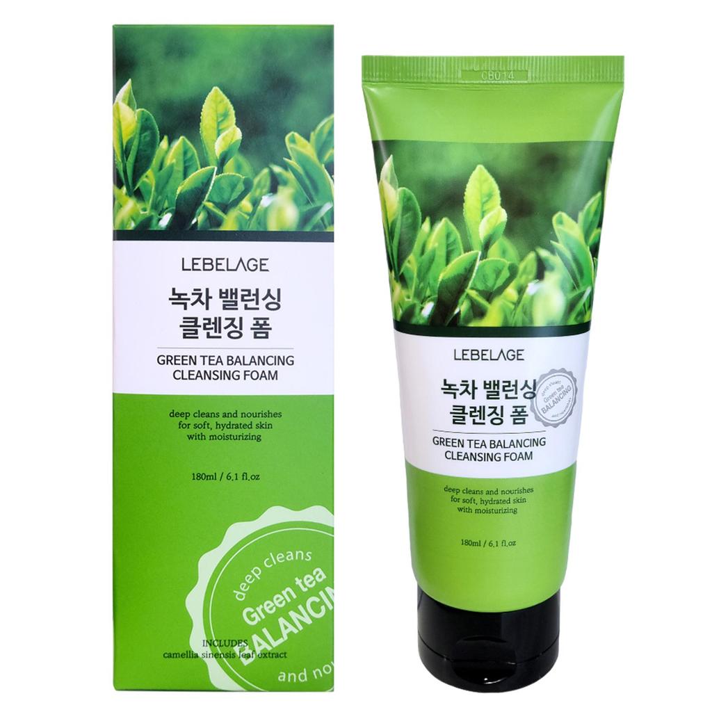 LEBELAGE Green Tea Balancing Cleansing Foam 180ml | Deep Cleansing & Moisturizing Facial Wash
