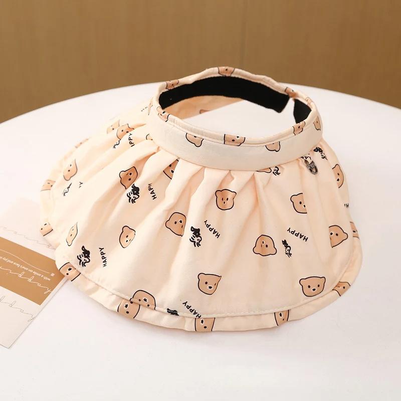 Summer Kids Sun Hats for Girls Boys Cartoon Children Visor Cap Beach Travel Big Brim Child Panama Hats 2-14Y