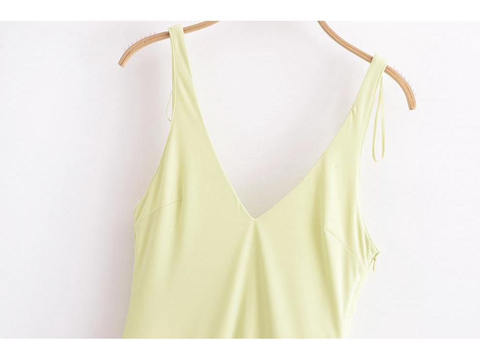 Spring V-Neck Sleeveless Balloon Hem Dress - European & American Hot Girl Style