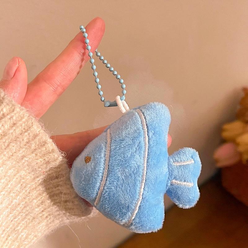 

Plush Fish Keychain Adorable Fish Bag Charm Stuffed Animal Pendant Plush Kawaii Fish Decoration For Diy Decoration Keys Bags синий