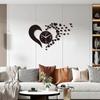 DIY Heart-shaped Wall Clock with Mirror Acrylic Heart-shaped Frameless Wall Clock for Living Room and Bedroom Decoration