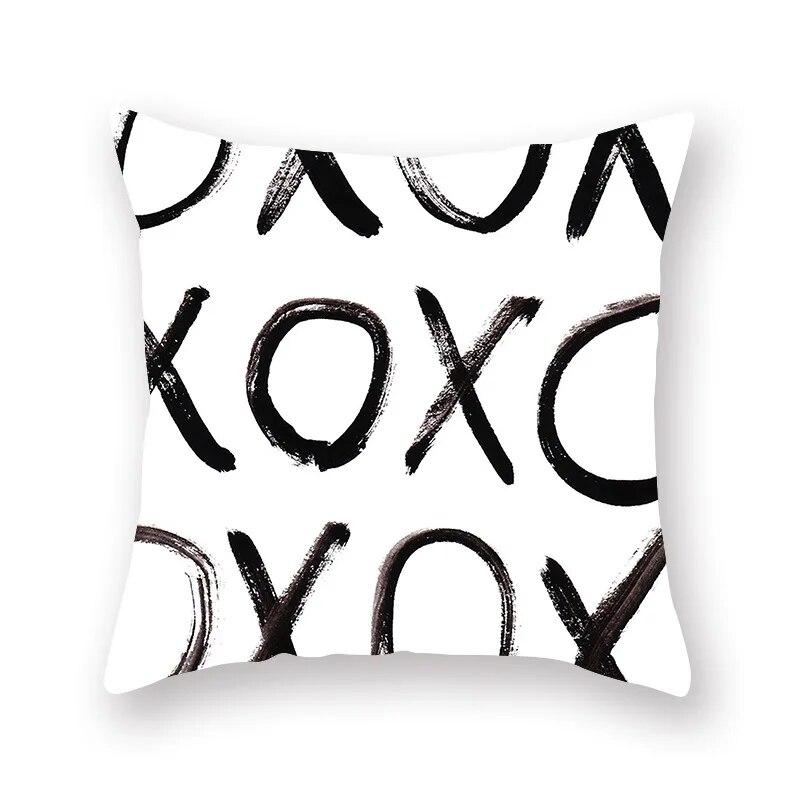 Bedroom Living Room Sofa Cushion Cover Pillowcase Fashion Decor Black Gray Lip Eye Print