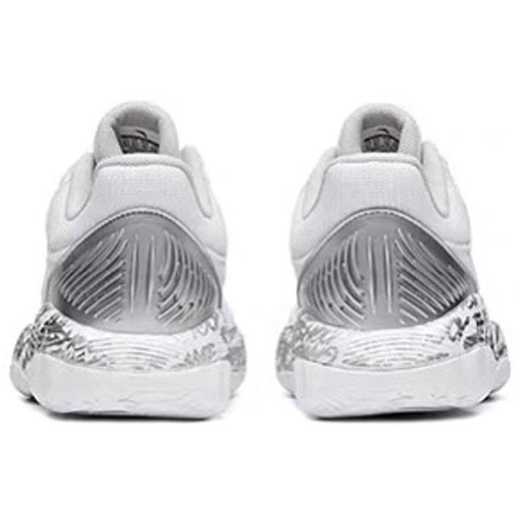 Anta A Shock Synthetic Leather Cushioning Slip Resistant Abrasion Resistant Low Top Basketball Shoes Men's Gray White 112031605-5