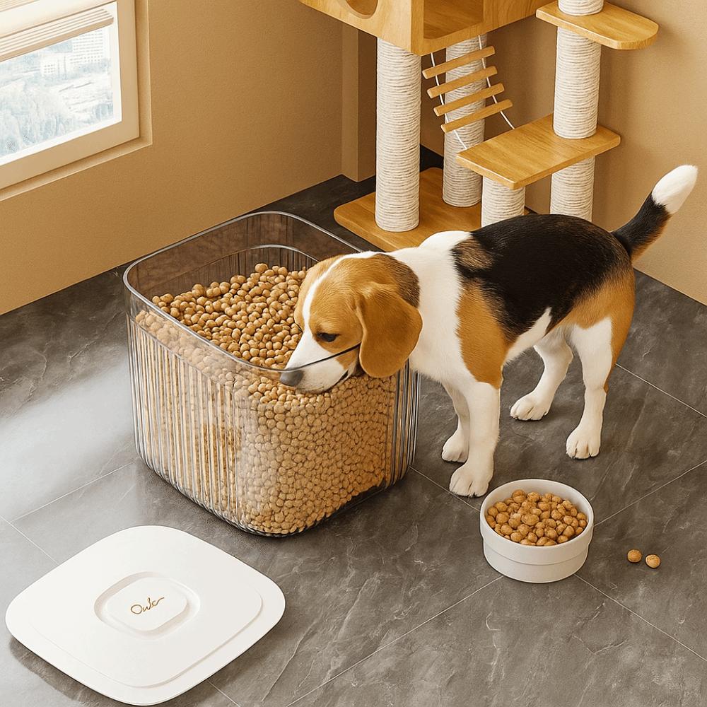 Sealed Dog Food Storage Container Transparent Pet Food Storage Barrel  Pet Supplies
