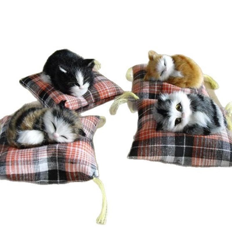 Simulated Cat Ornaments Simulated Animal Cat Cloth Pad Home Desktop Decoration Car Interior Decoration