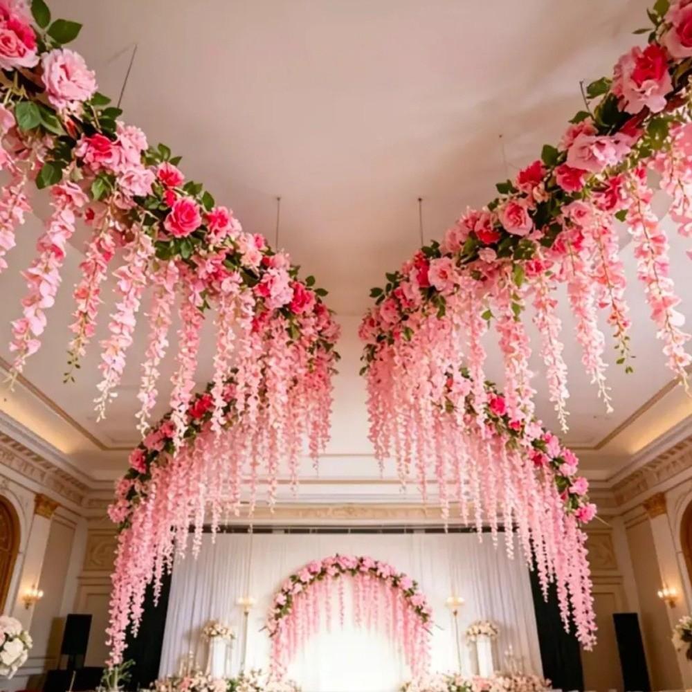 3D Künstliche Blumengirlande 250cm Blauregen Ranke Blume Hängend Rattan Blume Zuhause Hochzeit