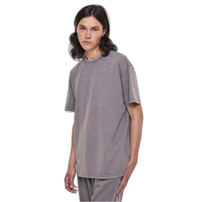 T-shirt délavé à l'acide oversize Urban Classics - gris foncé - L