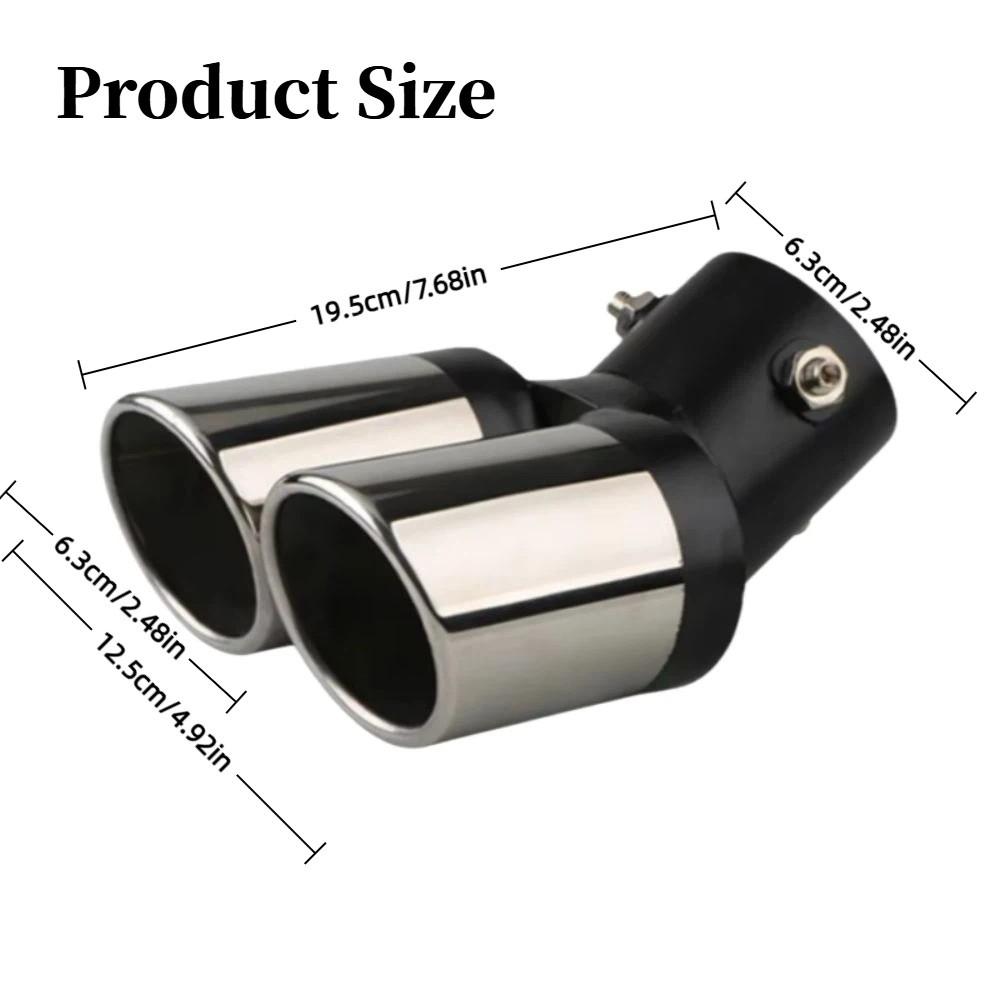 Ornamente Universale pentru Evacuarea Mașinii Tobă de Eșapament Curvată Oțel Inoxidabil Teavă de Eșapament Auto Durabilă Ieșire Dublă Teavă de Eșapament Cromată Auto