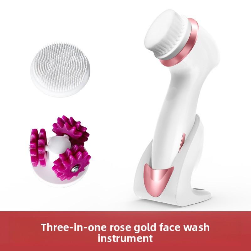 Wireless Charging, Face Wash Brush, Facial Cleansing, Cleansing Brush, Pore Cleaner, Three-in-one Waterproof Facial Cleanser, Beauty Instrument