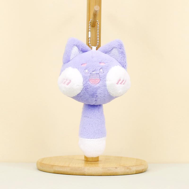 

And Snuggly Soft Long Tail Plush Cat Keychain Cute Feline Ornament Bag Purple Cat