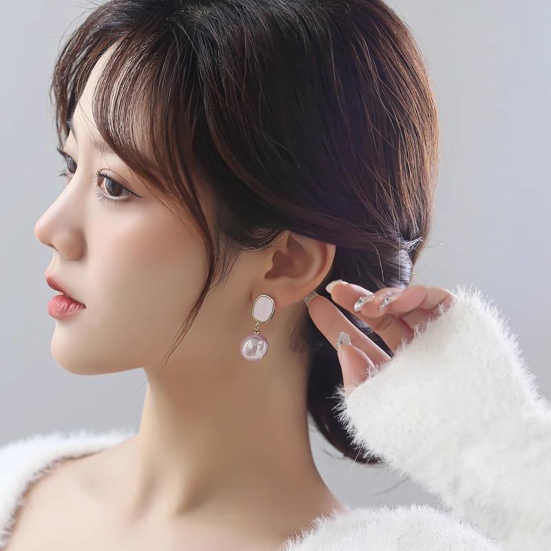 Pinkdudu Simple Causal Pearl Drop Earrings Temperament Elegant Trendy Alloy Earrings Jewelry Gift PD1746