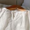 Girls Summer White Embroidered Short Sleeve Blouse Cute Flutter Sleeve Princess Shirt Baby Fashion Top