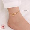 Smiley Face 18K Gold Plated Anklet - Fashionable Titanium Steel Beach Accessory