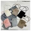 Plush Phone Bag Autumn and Winter Solid Color Elegant Women's Durable Girl Fur Hanging Rope Bag Crossbody Coin Purse