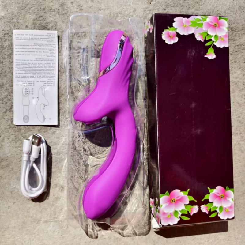 Women's Dual-Headed Vibrating & Sucking Massager with Strong Vibration for Erotic Play