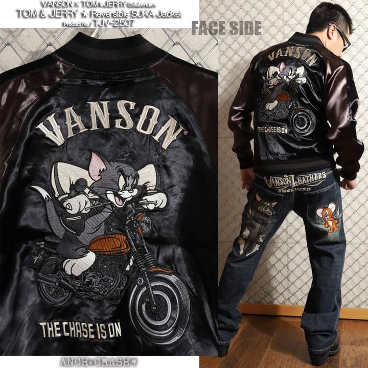 Tom and Jerry Collaboration Embroidery Reversible Sukajan XXL [Banson] TJV-2507