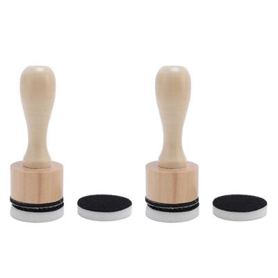 2 Set Nail Cleaning Tablet Clip Stamp Wood Handle Nail Cleaning Sheet Gripping Stamp Touchless