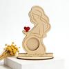 Ornement en bois commémoratif de naissance de bébé avec design échographie femme enceinte