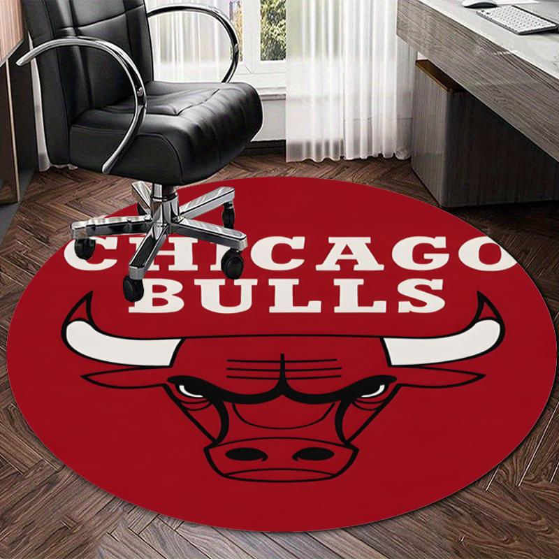 Personalized Chicago Bulls Round Chair Office Rug - Perfect for Mat, Office Chair & More - Ideal Gift for Birthdays and Holidays