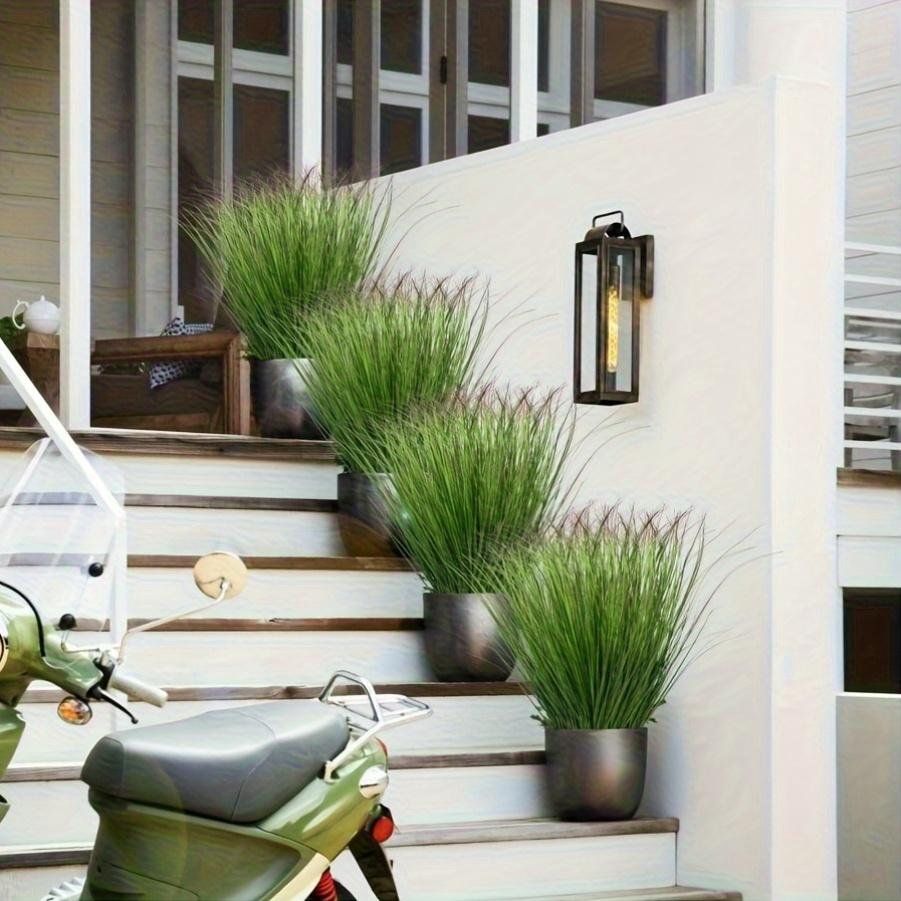 24 Stück Künstliches Grün - Künstliche Sträucher, Weizengras und hohe Gräser zur Innen-/Außendekoration - Kein Behälter enthalten, Künstliche Grünpflanzendeko