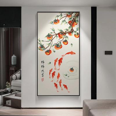 Chinesischen Stil Persimmon Bedeutet Viel Glück Karpfen Blossom Poster Pastoralen Leinwand Malerei Wand Drucke Bild Room Home Decor