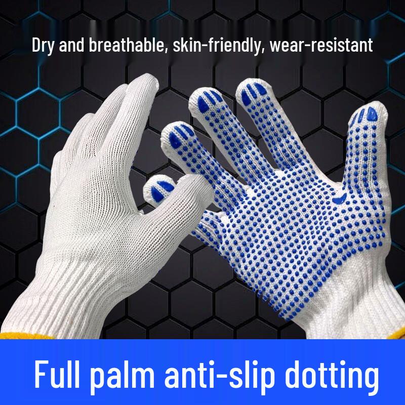 Handton Dotted Anti-Slip Work Gloves, Black (10 Pairs)