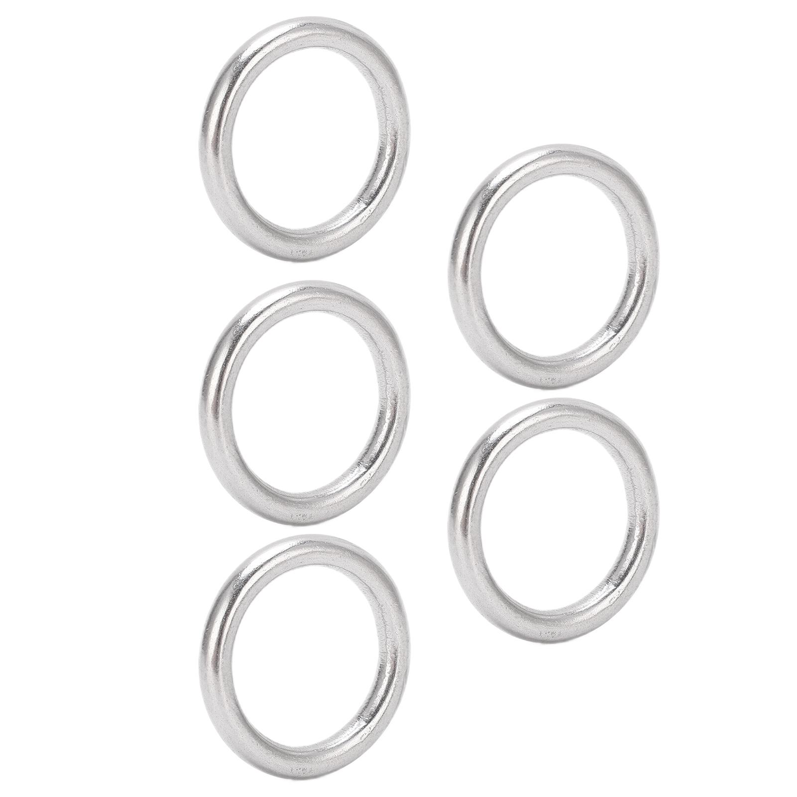 

5 шт. Сварное О-кольцо из нержавеющей стали морского класса круглое кольцо для парусного спорта дайвинга багажа 4x20 мм