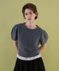 WITHOUT SUMMER Puff Raccoon Half Knit_Dusty Blue