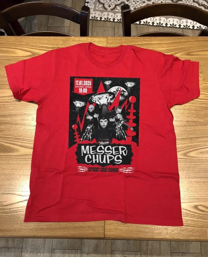 Messer Chups 2025 Постер Короткая футболка Унисекс Хлопковая футболка Красная BT1950 Унисекс Футболка XXXXL
