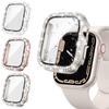 Glass+Diamond Cover For Apple Watch Case 46mm 40mm 44mm 41mm 42mm 45mm Bling Bumper Protector iWatch Series 11 10 9 SE 7 8 Case