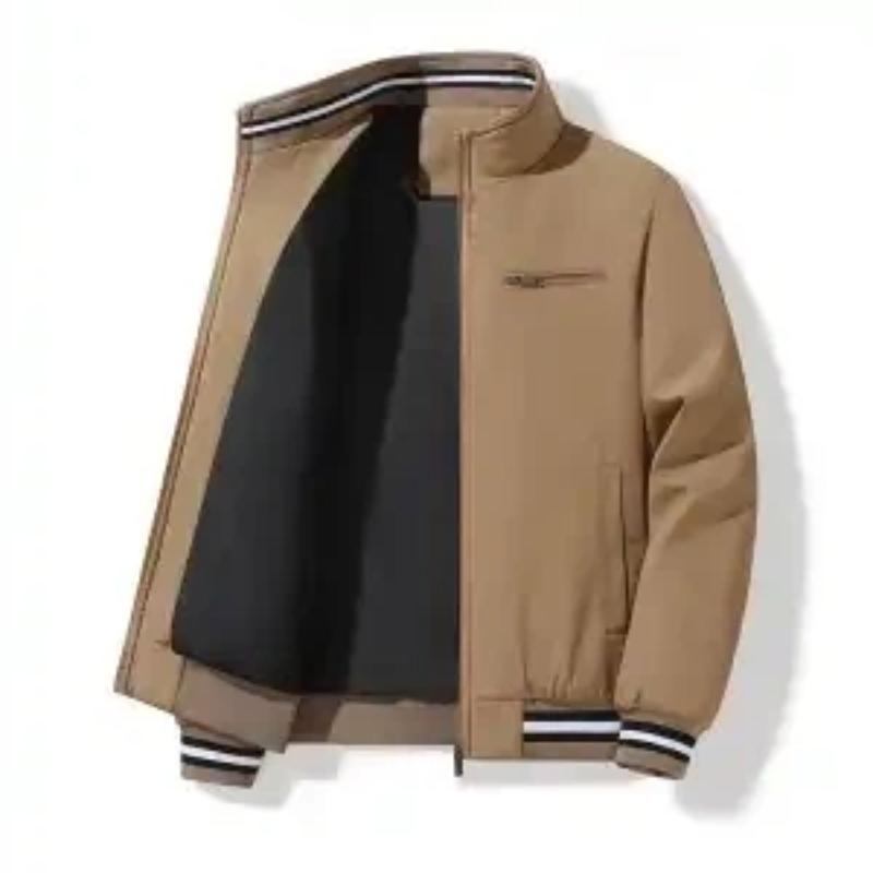 Spring and Autumn Men's Casual Jacket Loose Multi-Pocket Workwear Plush Warm Large Size