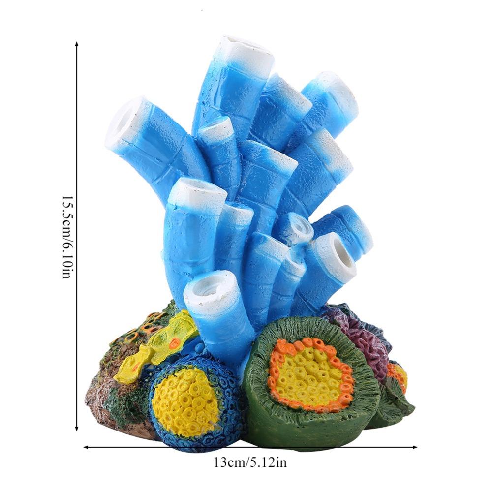 Simulation Coral Volcano Ornament Colorful LED Light Aquarium Decoration Fish Tank Landscape