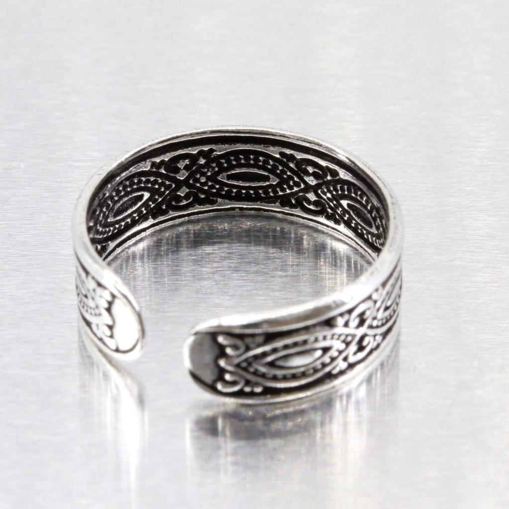 Orris Toe Ring, 925 Sterling Silver, Adjustable Size, Simple, Men's (Ethnic)