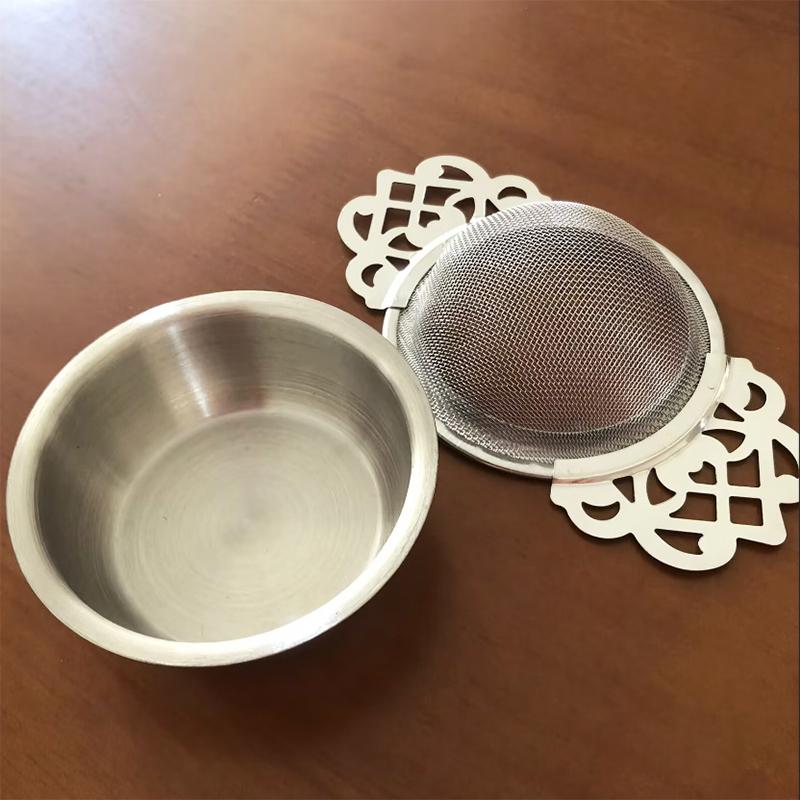 Patterned Ear Handles Environmentally Friendly Stainless Steel Durable Fine Filter Family Tea Strainer Filter